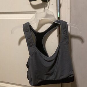 Avia Gray and Black Racerback Sports Bra